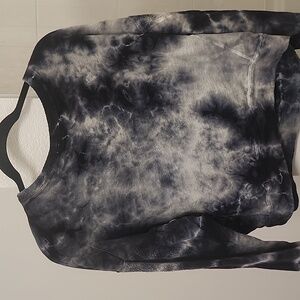 Michael Stars Pullover Fleece Tie Dye Sweatshirt Women's Medium Navy Cotton Cozy